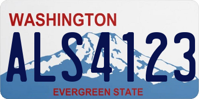 WA license plate ALS4123