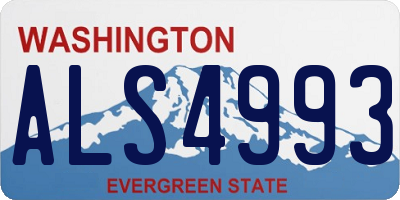 WA license plate ALS4993