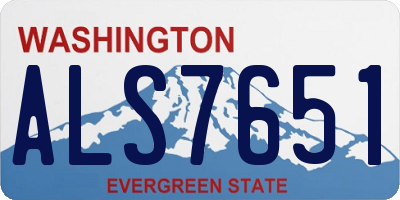 WA license plate ALS7651