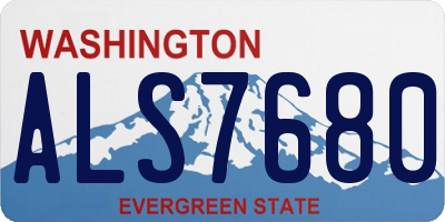 WA license plate ALS7680
