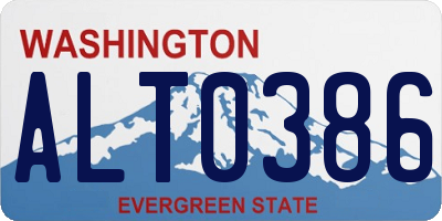 WA license plate ALT0386