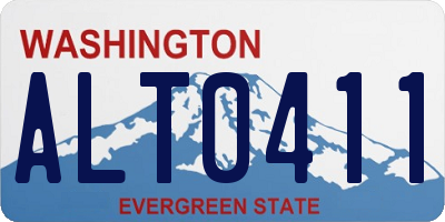 WA license plate ALT0411