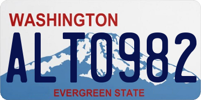 WA license plate ALT0982