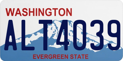 WA license plate ALT4039