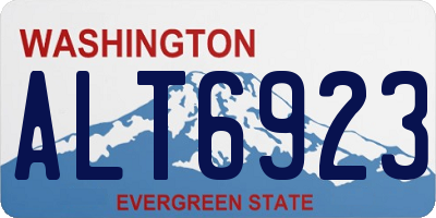 WA license plate ALT6923