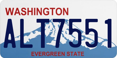 WA license plate ALT7551