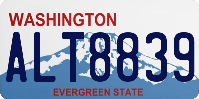 WA license plate ALT8839