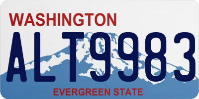 WA license plate ALT9983