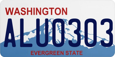 WA license plate ALU0303