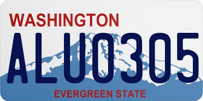 WA license plate ALU0305