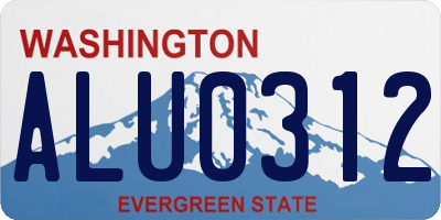WA license plate ALU0312