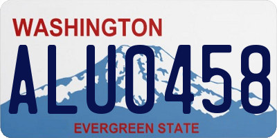 WA license plate ALU0458