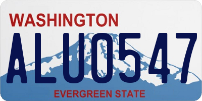 WA license plate ALU0547