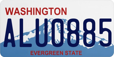 WA license plate ALU0885
