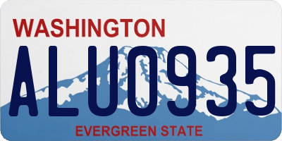 WA license plate ALU0935