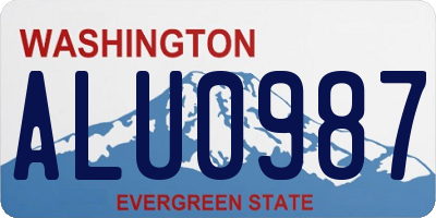 WA license plate ALU0987