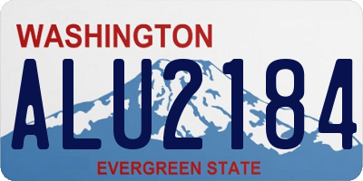 WA license plate ALU2184