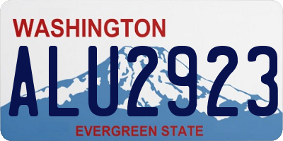 WA license plate ALU2923