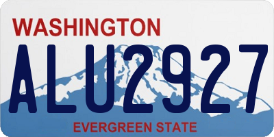WA license plate ALU2927
