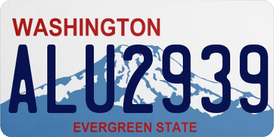 WA license plate ALU2939