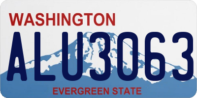 WA license plate ALU3063