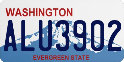 WA license plate ALU3902