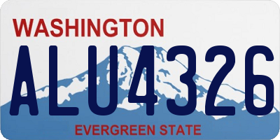 WA license plate ALU4326