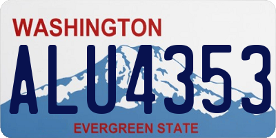 WA license plate ALU4353