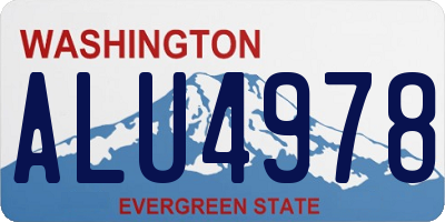 WA license plate ALU4978