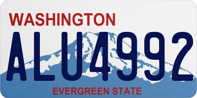 WA license plate ALU4992