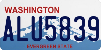 WA license plate ALU5839
