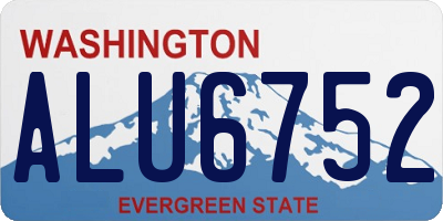 WA license plate ALU6752