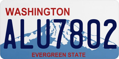 WA license plate ALU7802