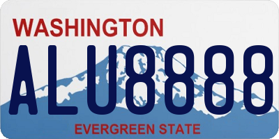 WA license plate ALU8888