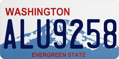 WA license plate ALU9258