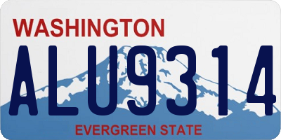 WA license plate ALU9314