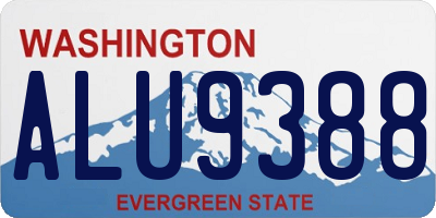WA license plate ALU9388