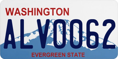 WA license plate ALV0062