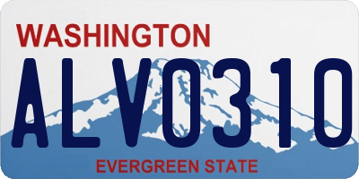 WA license plate ALV0310