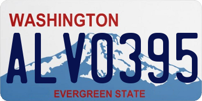 WA license plate ALV0395