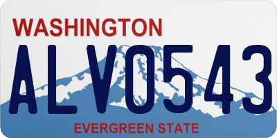 WA license plate ALV0543