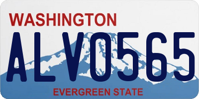 WA license plate ALV0565