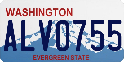 WA license plate ALV0755