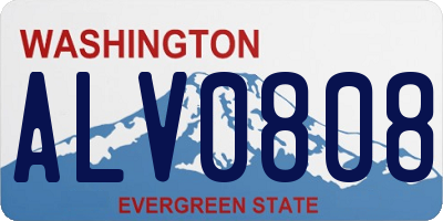 WA license plate ALV0808