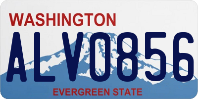 WA license plate ALV0856