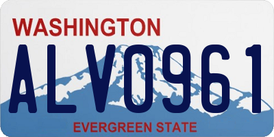 WA license plate ALV0961