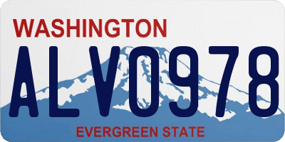 WA license plate ALV0978
