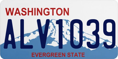 WA license plate ALV1039