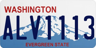 WA license plate ALV1113