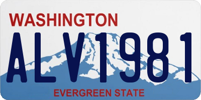 WA license plate ALV1981